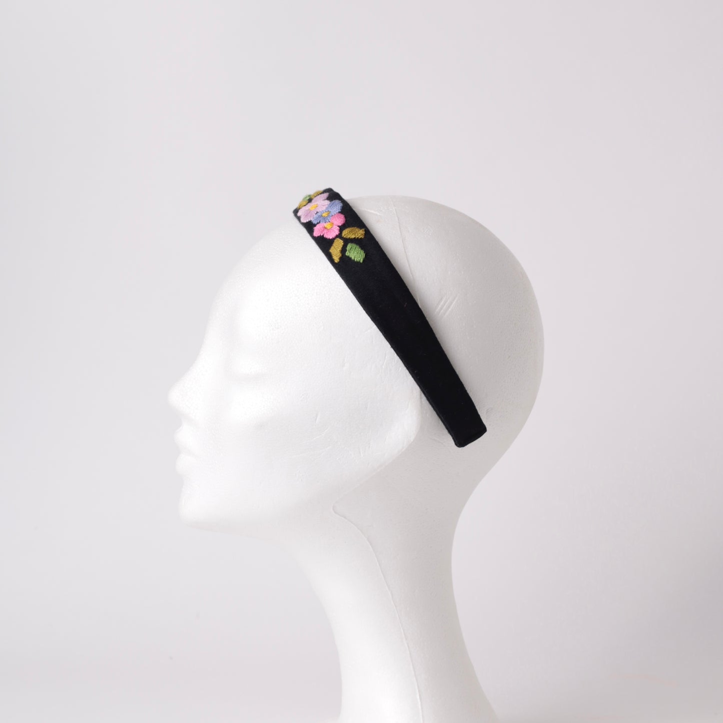 Black hand embroidered Headband