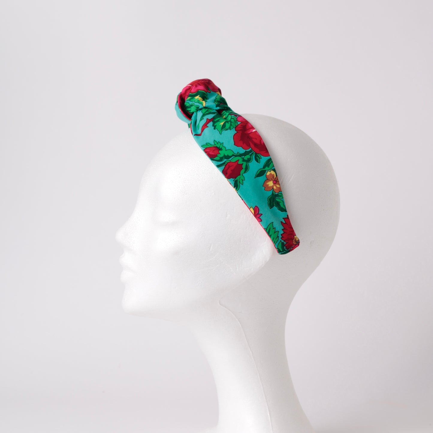 Turquoise Floral Knot Headband