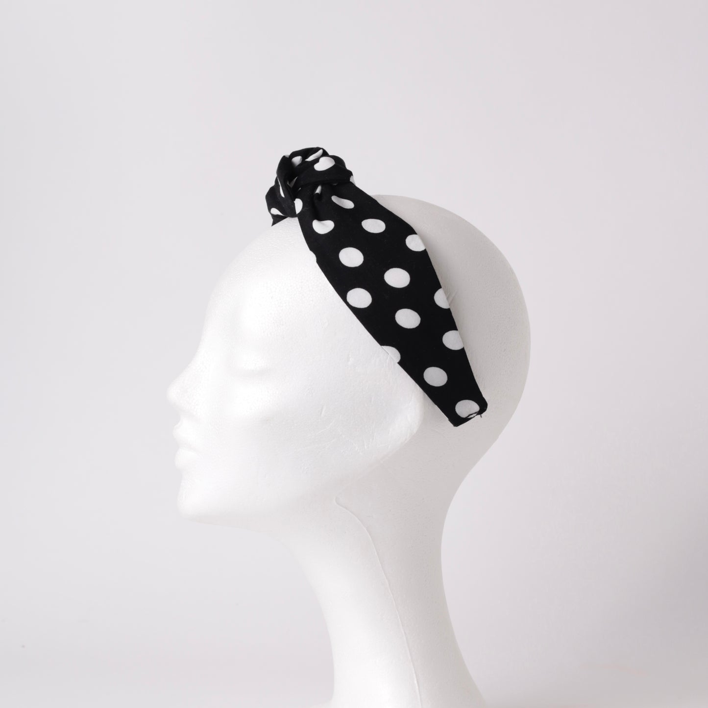 Black and White dotty Knot Headband