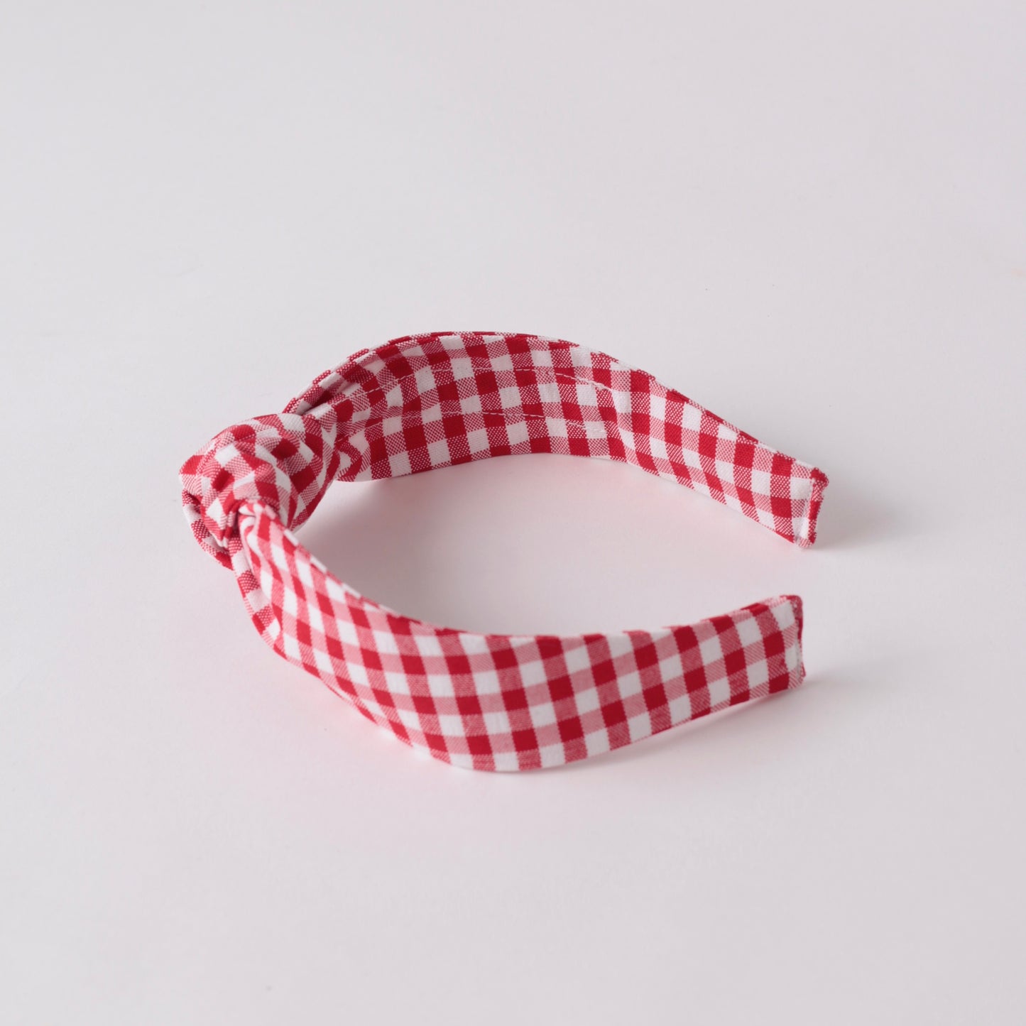 Red-White Checkered Knot Headband
