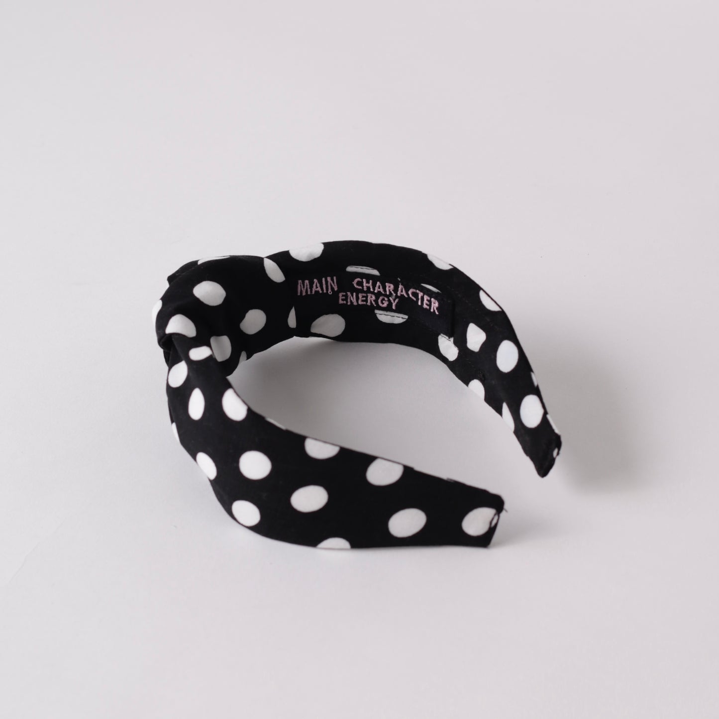 Black and White dotty Knot Headband