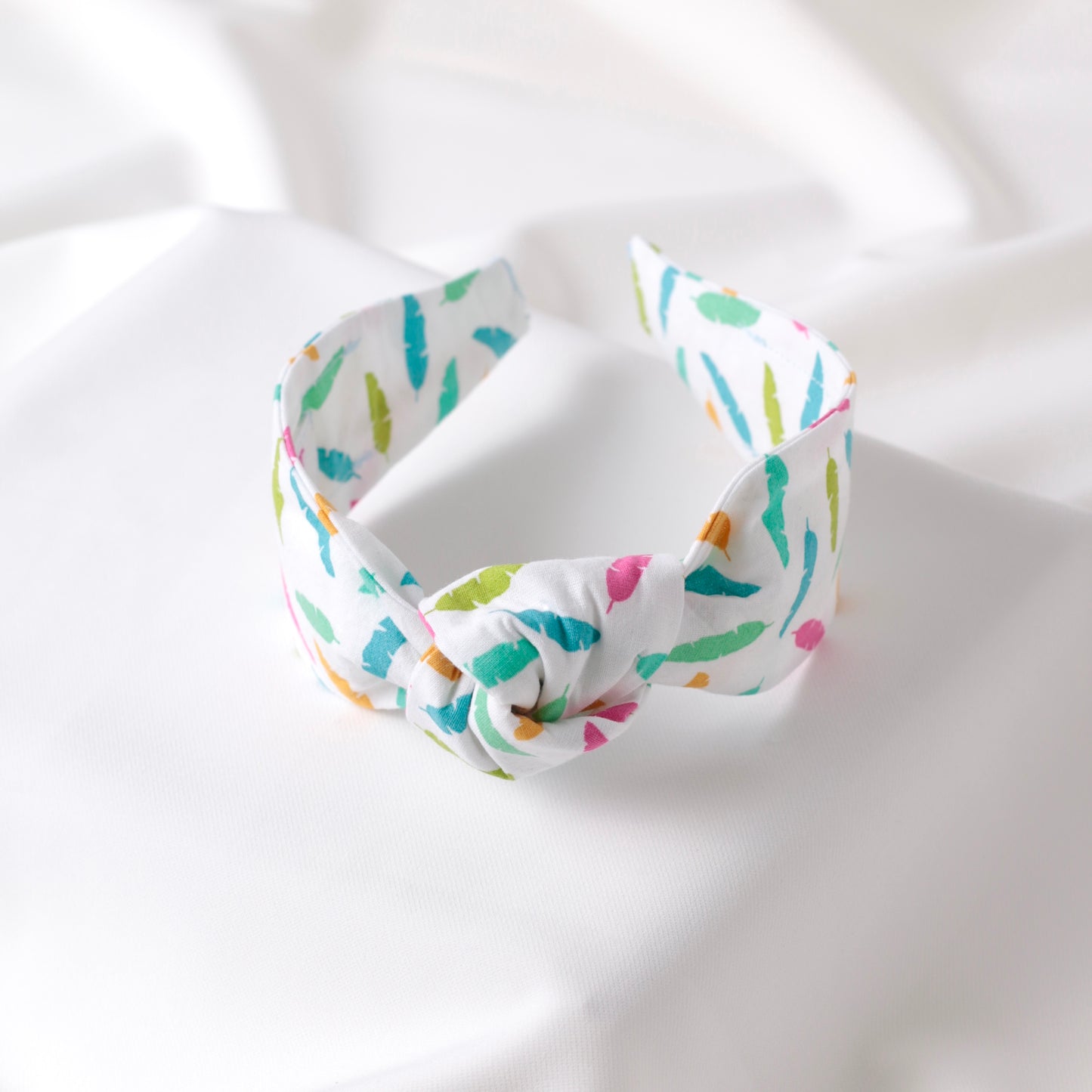 White and colourful Knot Headband