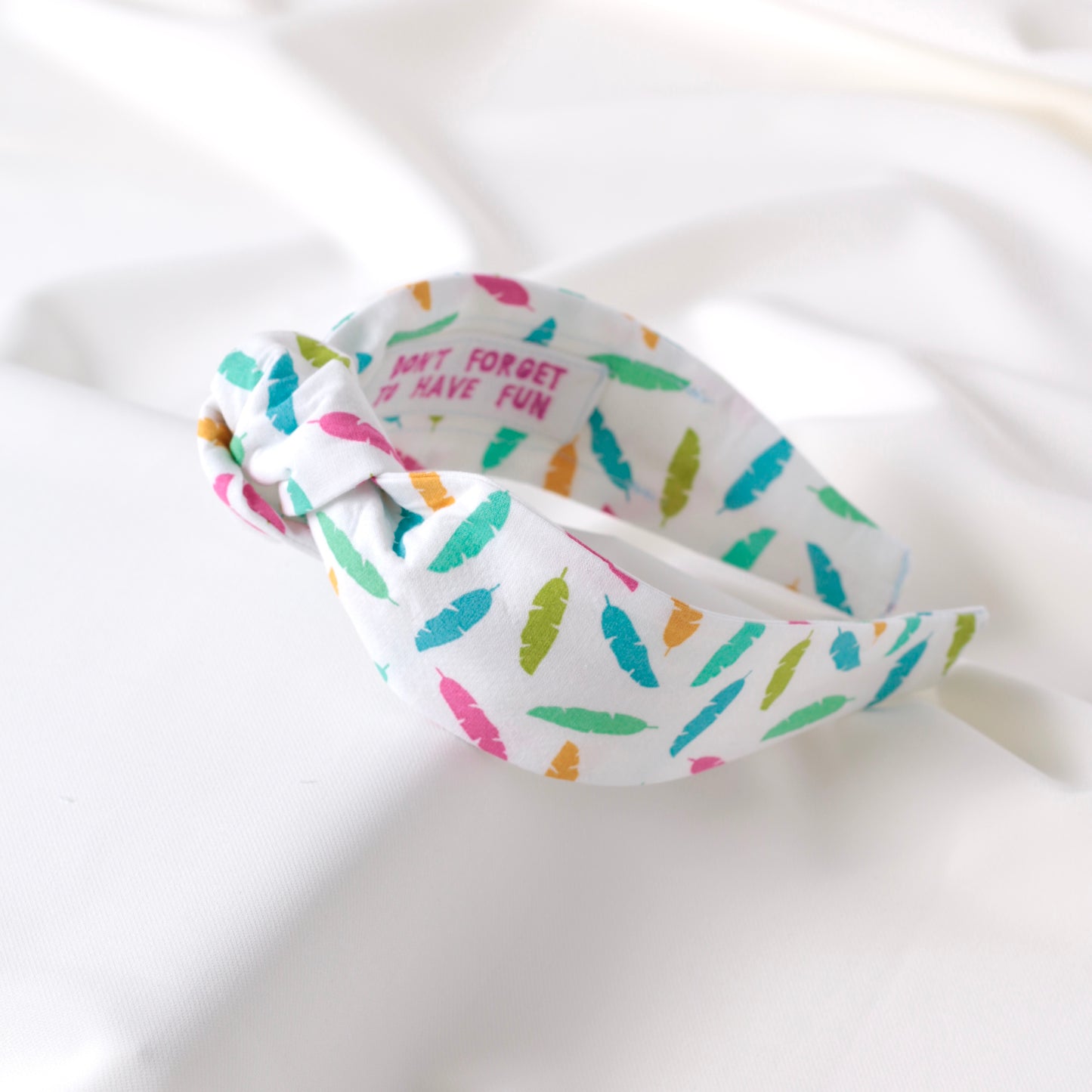 White and colourful Knot Headband