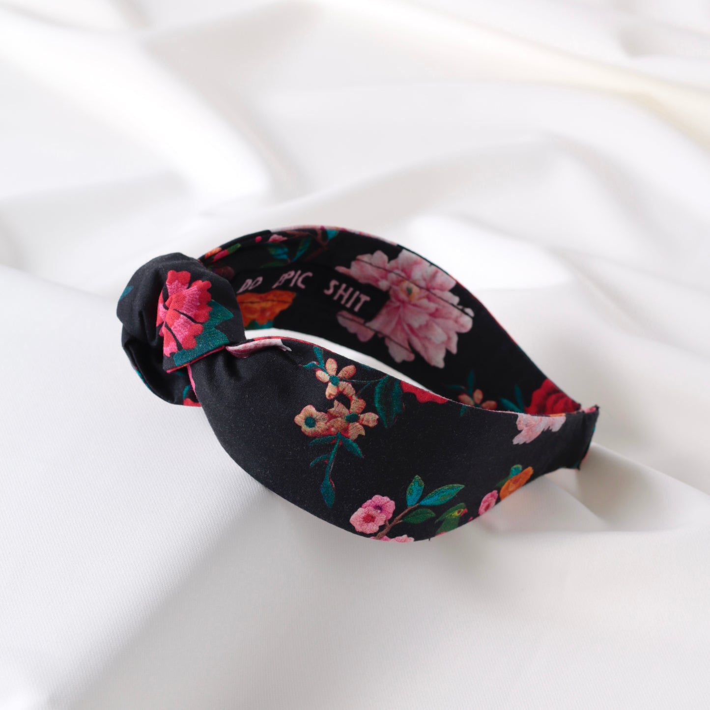Black Floral Knot Headband