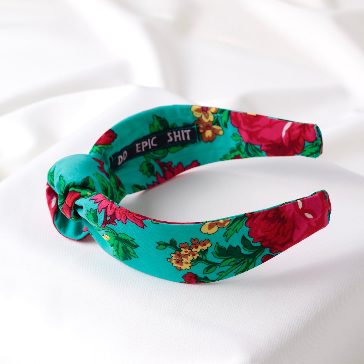Turquoise Floral Knot Headband