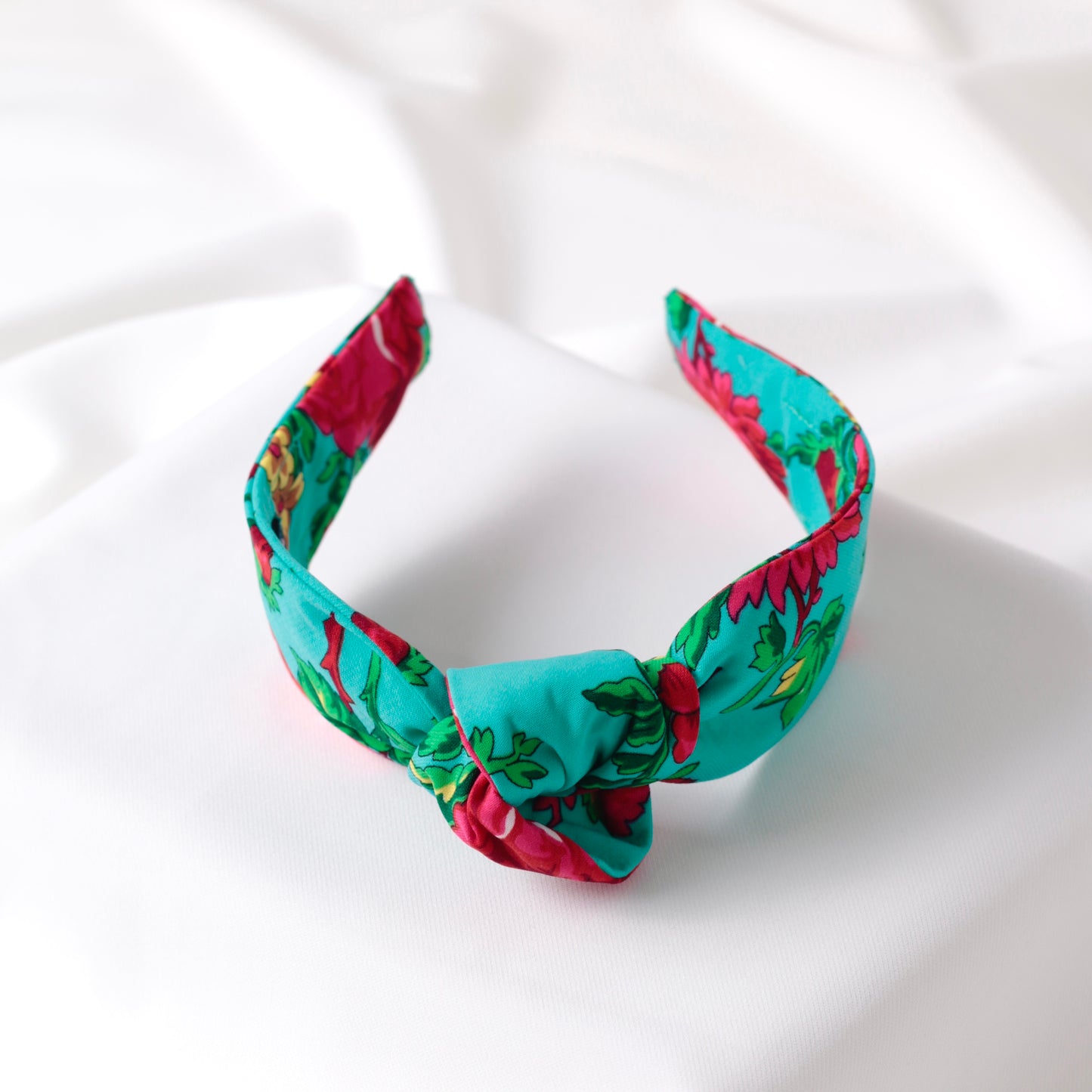 Turquoise Floral Knot Headband