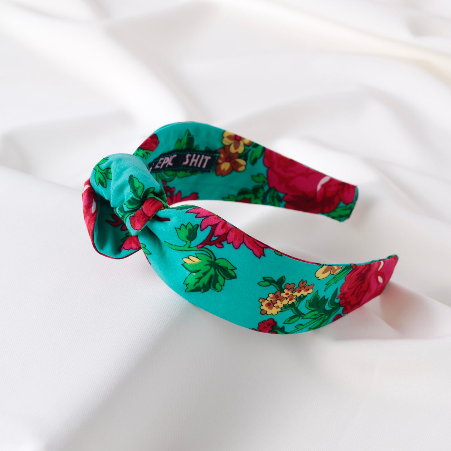 Turquoise Floral Knot Headband