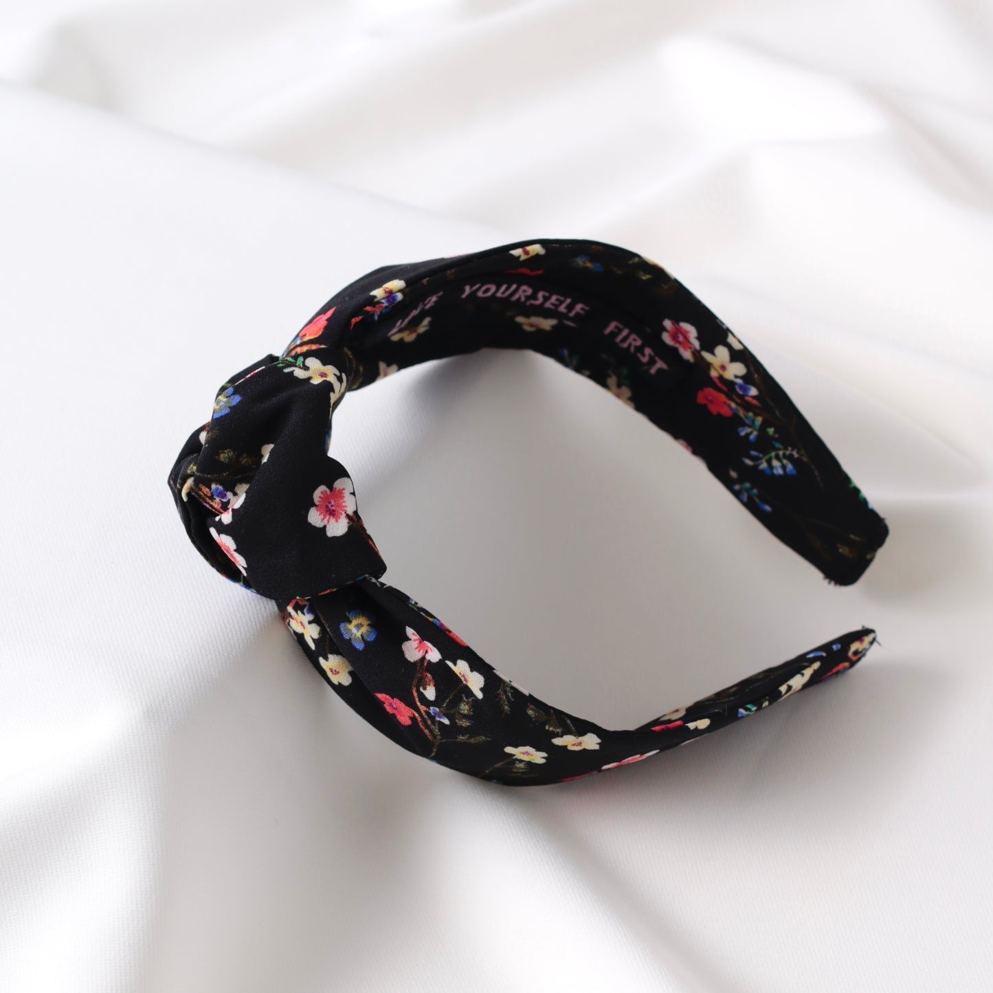 Black Mini Floral Knot Headband