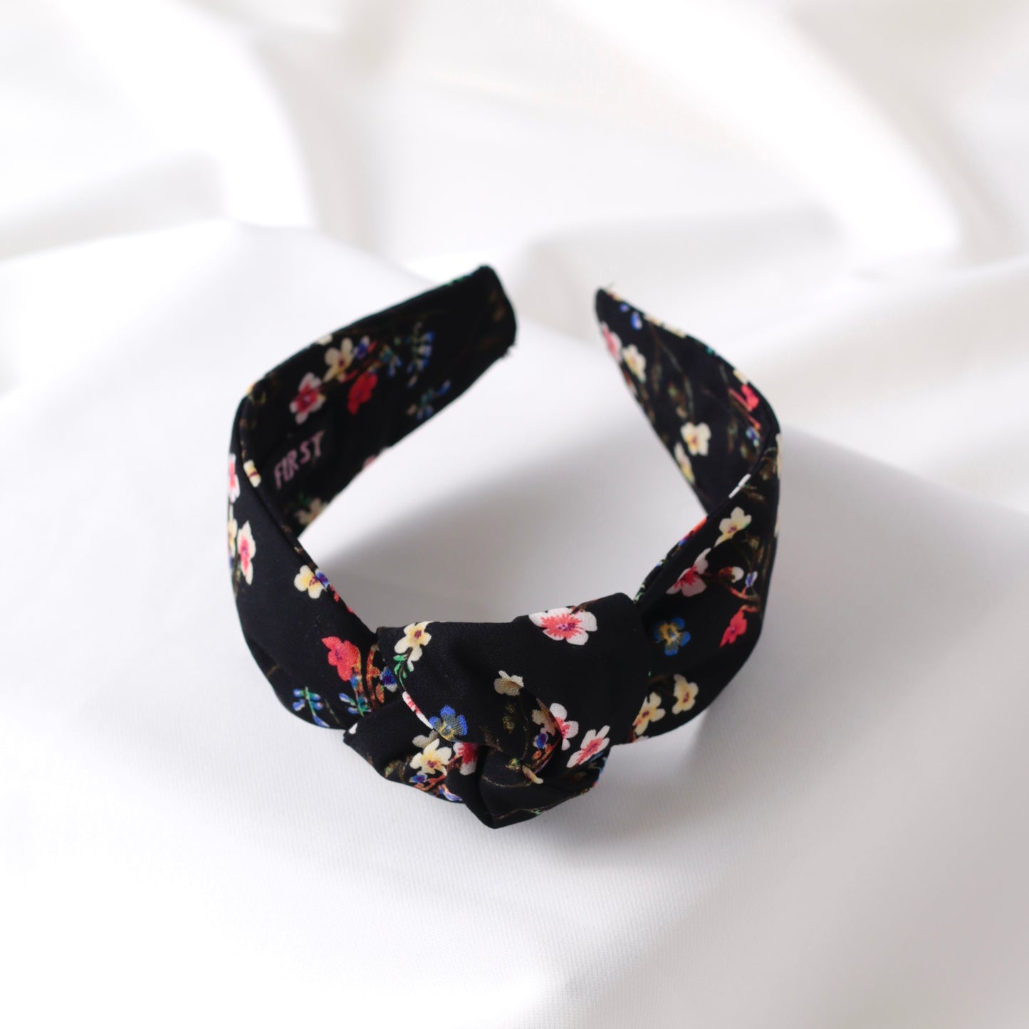 Black Mini Floral Knot Headband