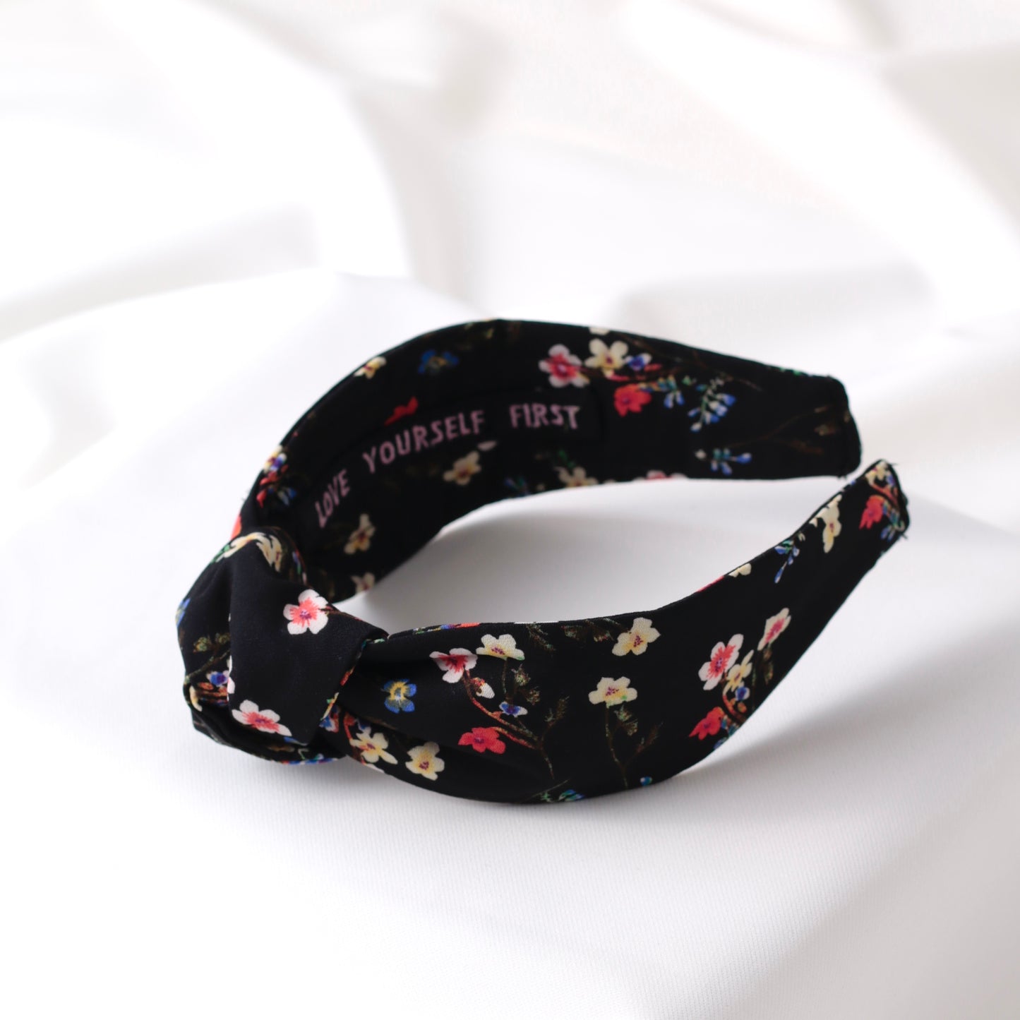 Black Mini Floral Knot Headband