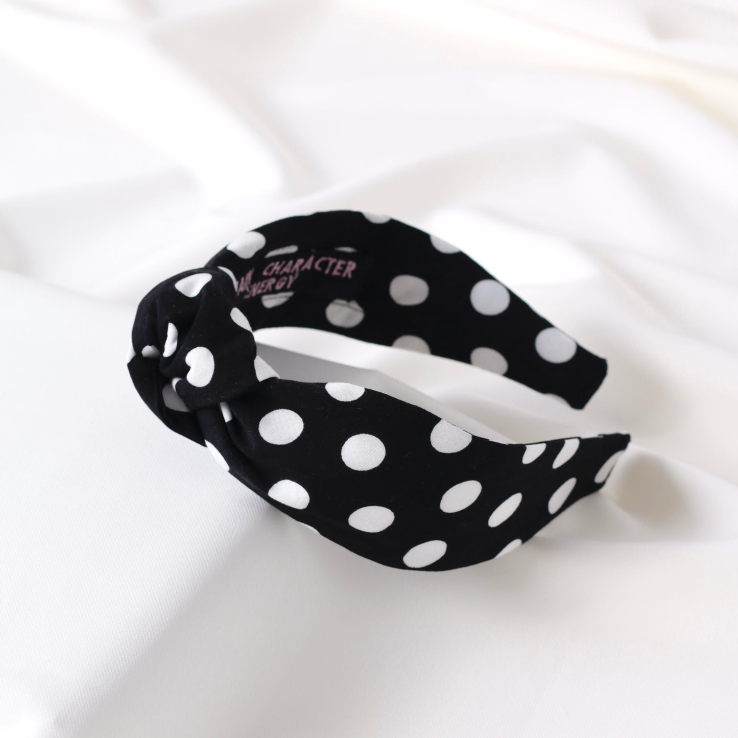 Black and White dotty Knot Headband