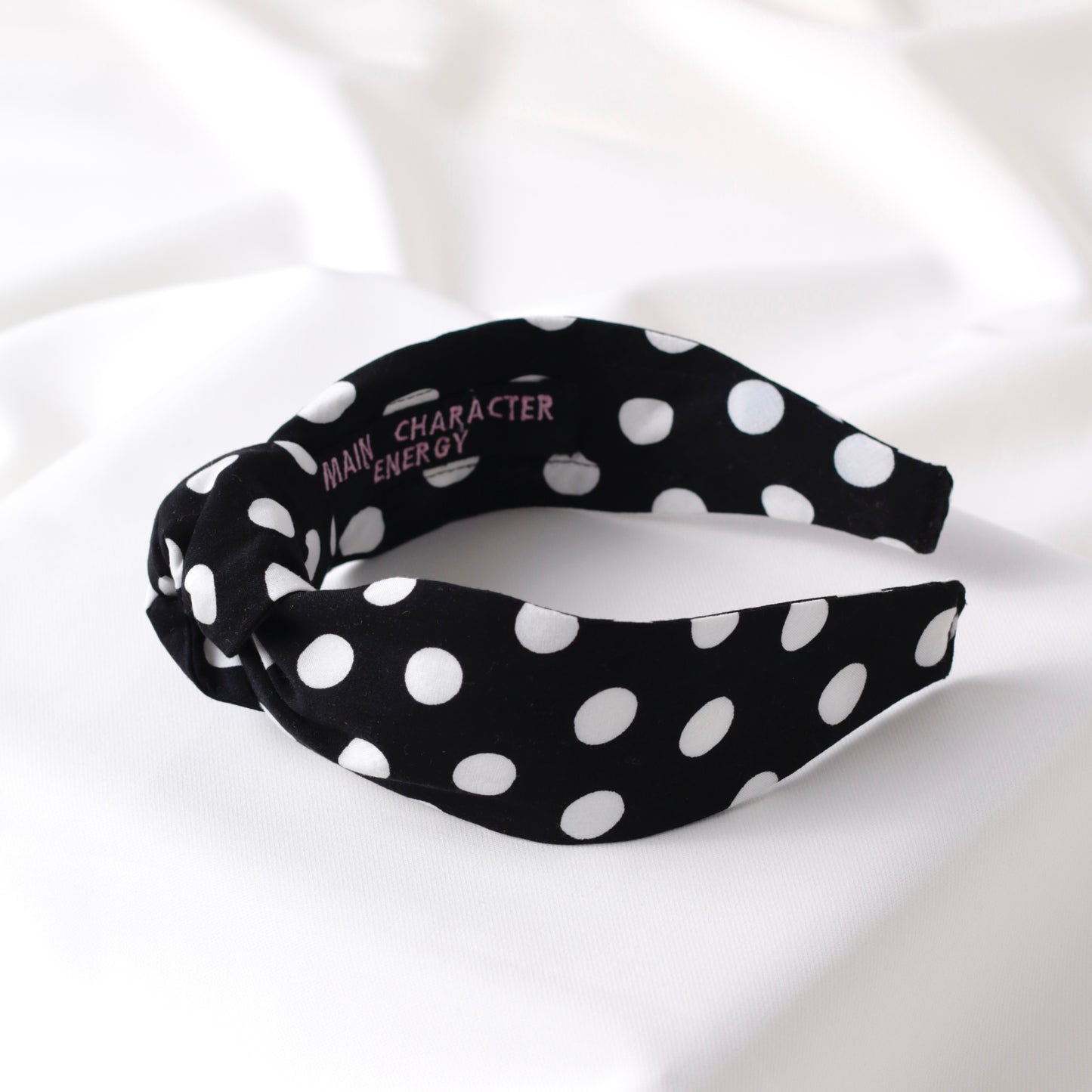 Black and White dotty Knot Headband