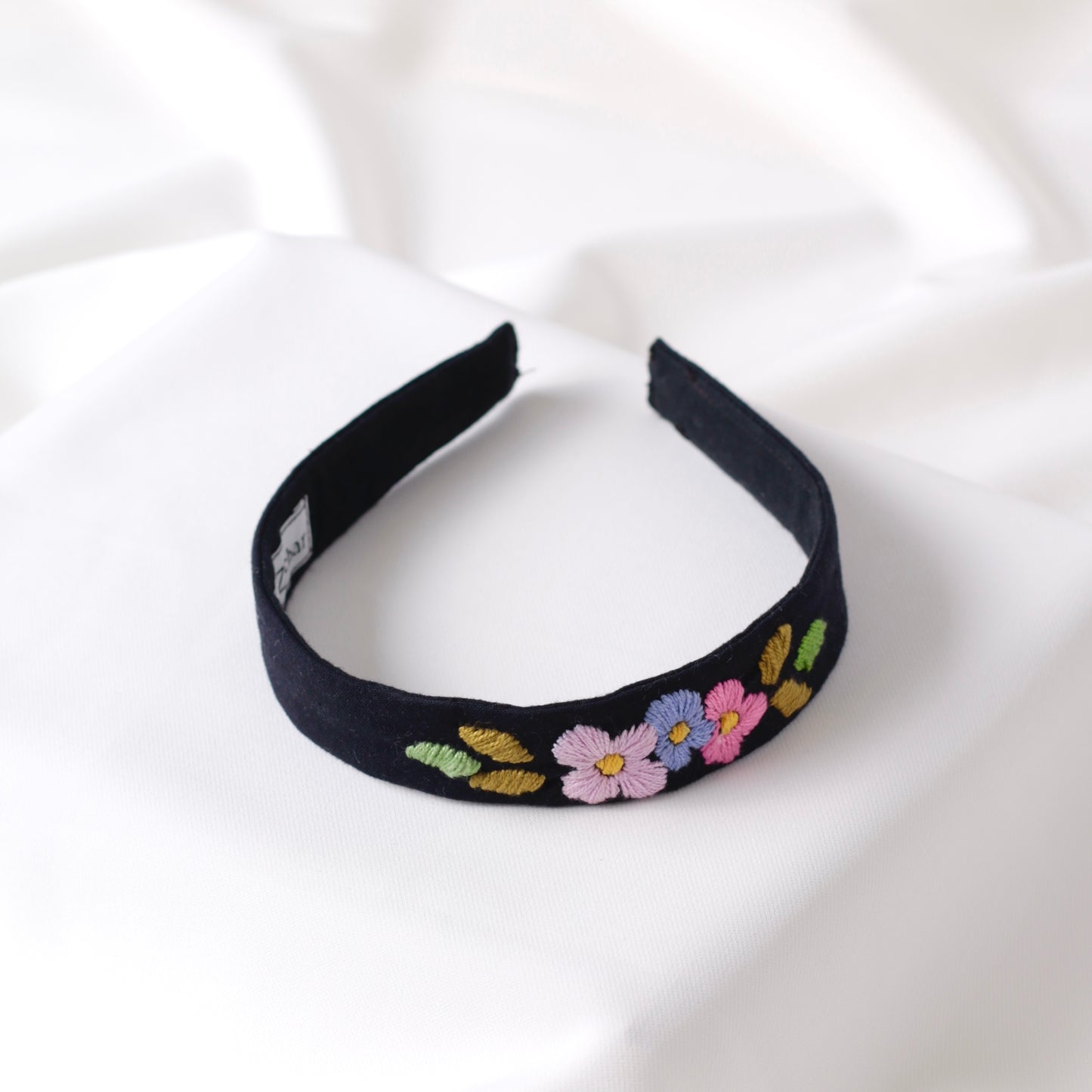 Black hand embroidered Headband