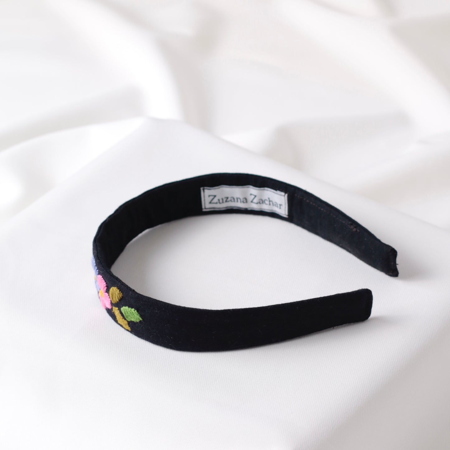 Black hand embroidered Headband