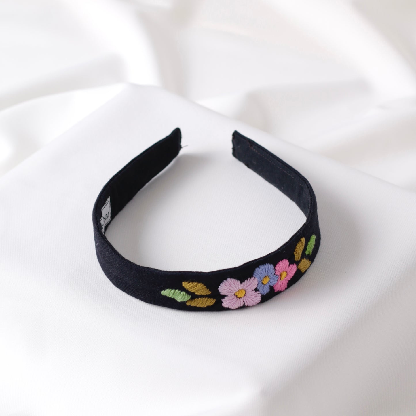 Black hand embroidered Headband