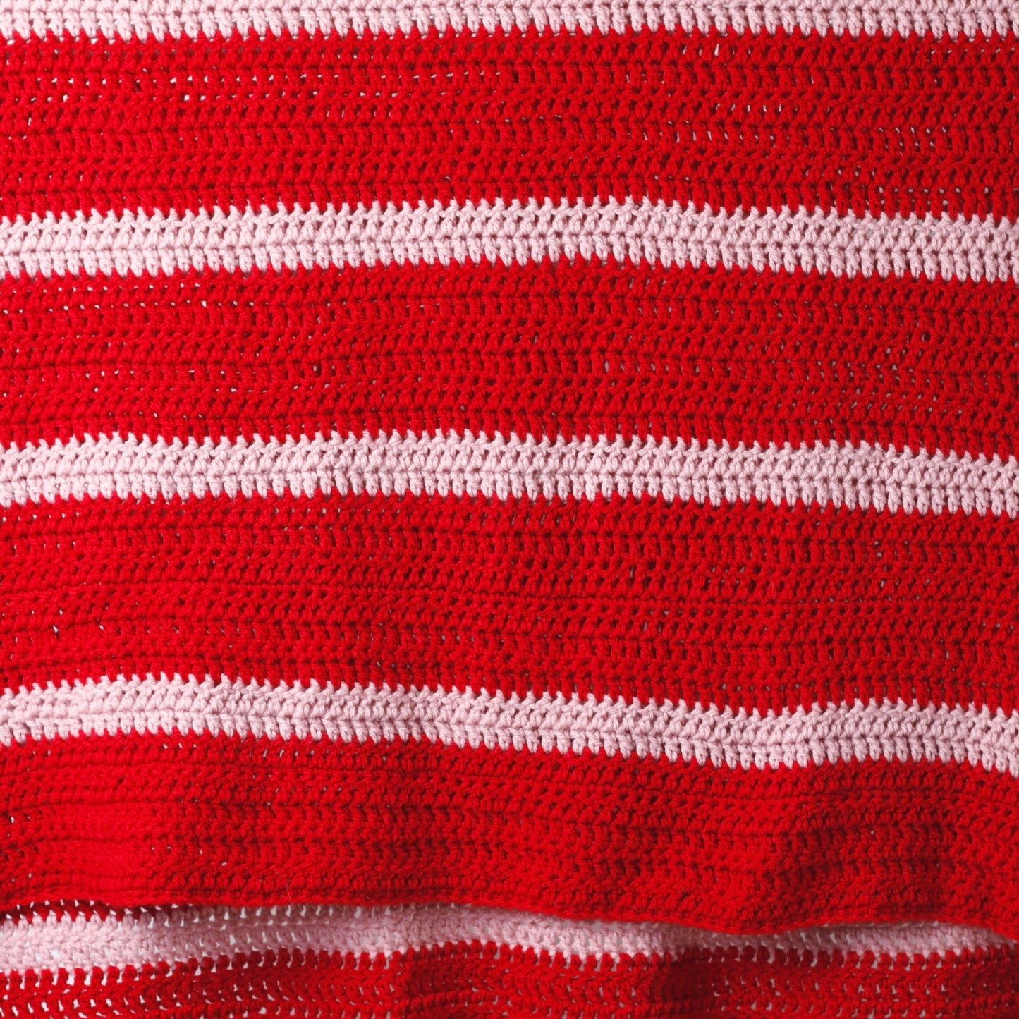 Red and Pink Crochet Blanket