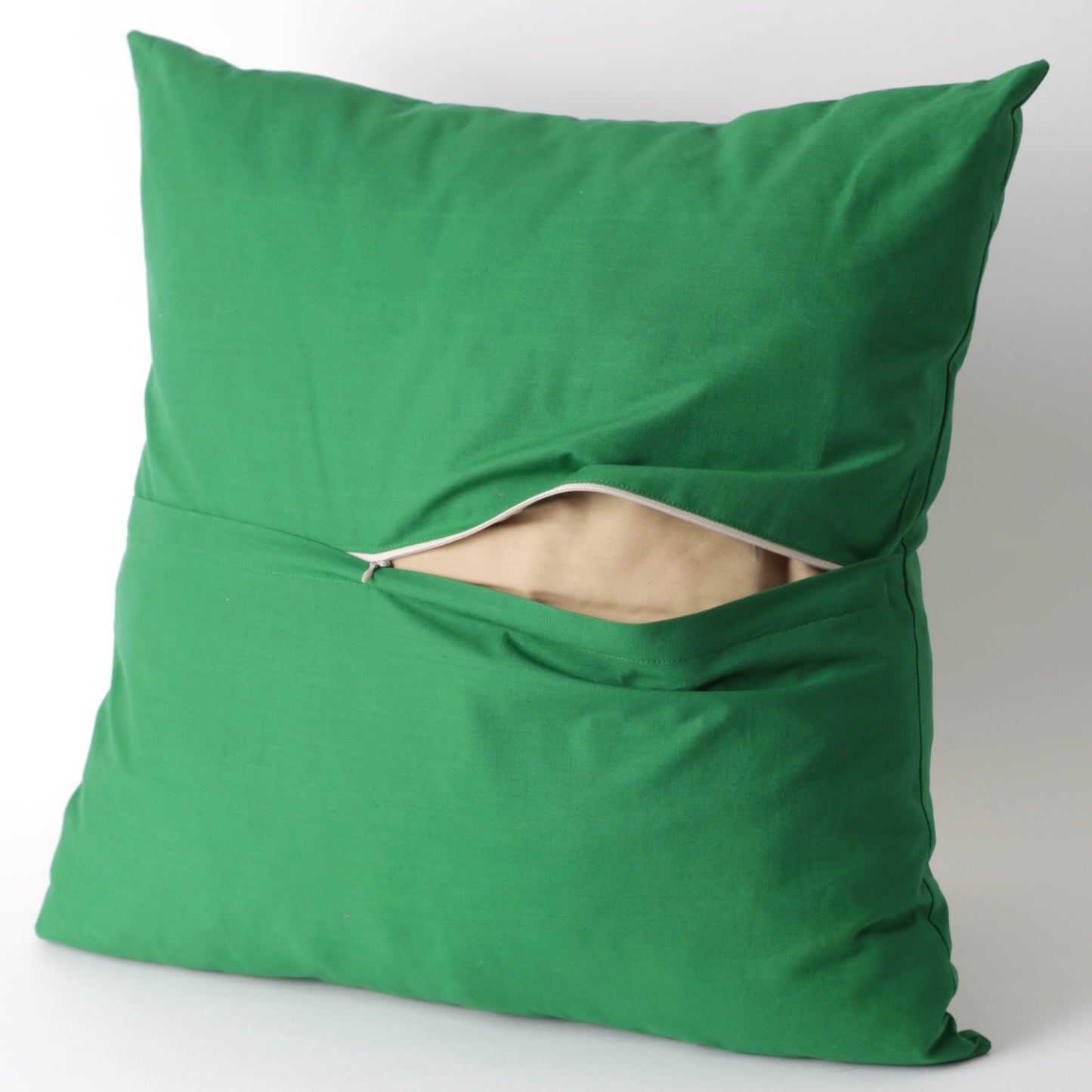 Green Embroidered rectangle cotton cushion