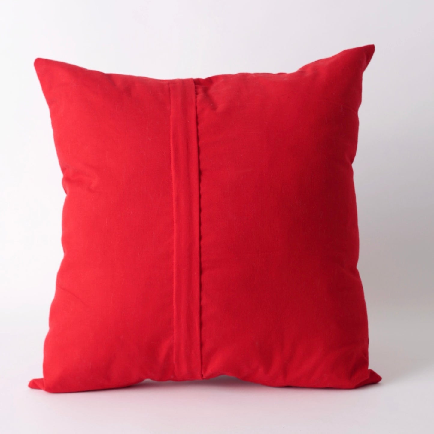 Red hand embroidered cushion