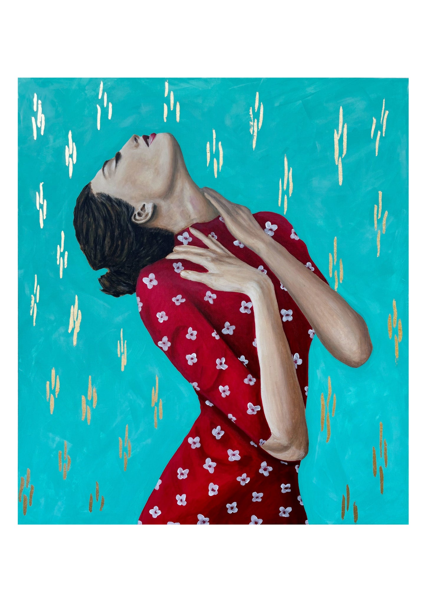 Lady in Red Print