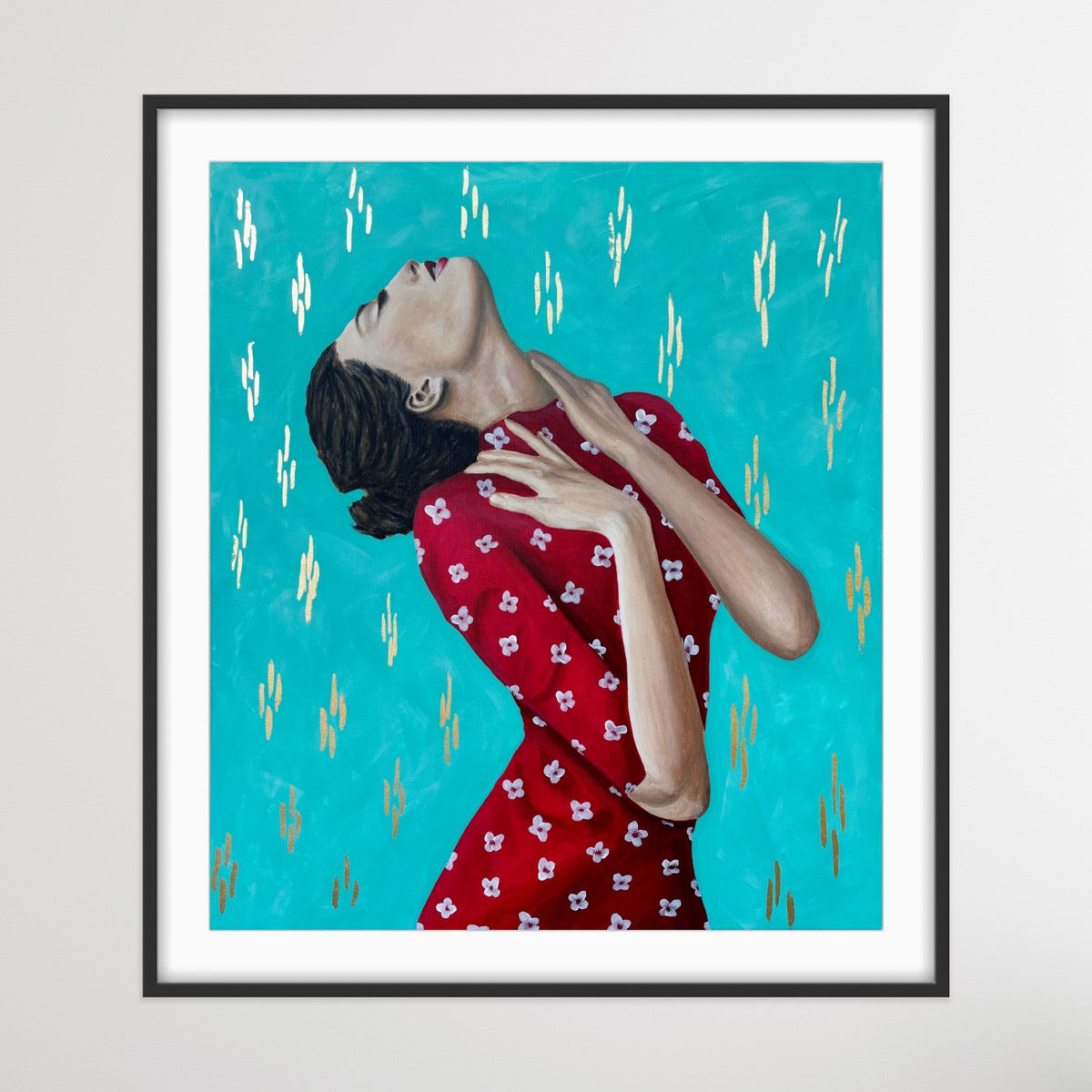 Lady in Red Print