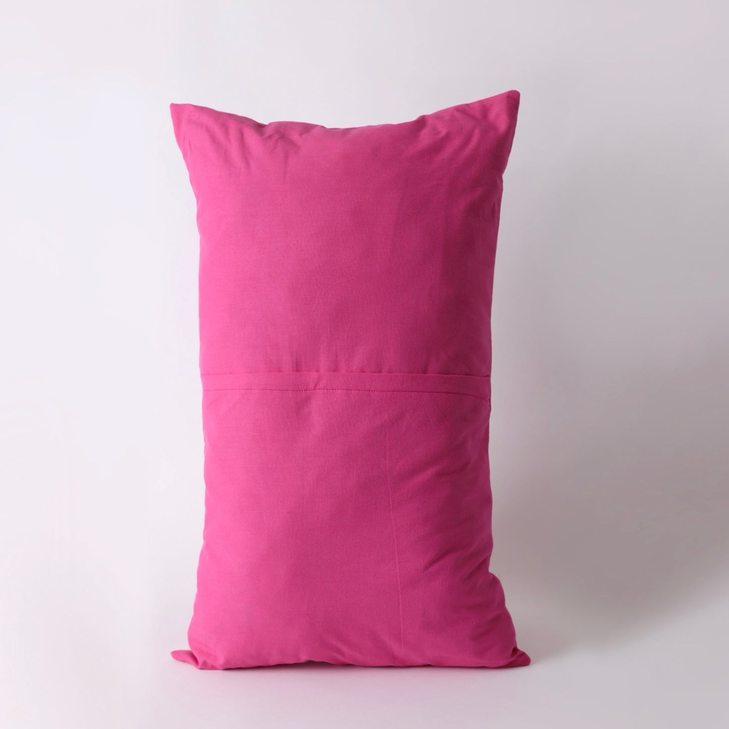 Pink Embroidered rectangle cotton cushion