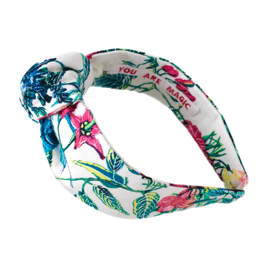 White Floral Knot Headband