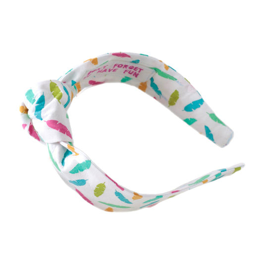 White and colourful Knot Headband