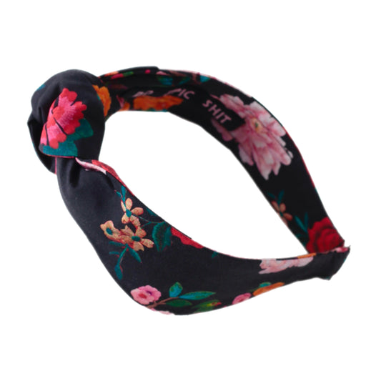 Black Floral Knot Headband