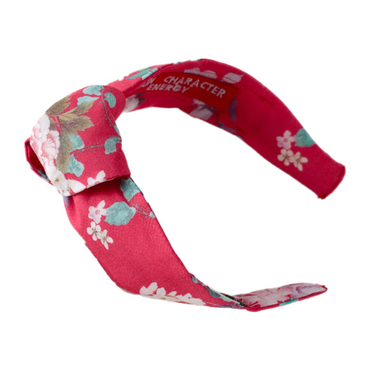 Red Floral Knot Headband
