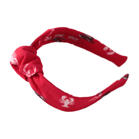 Red Animal Pattern Knot Headband