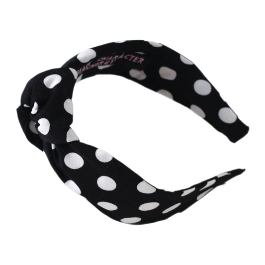 Black and White dotty Knot Headband