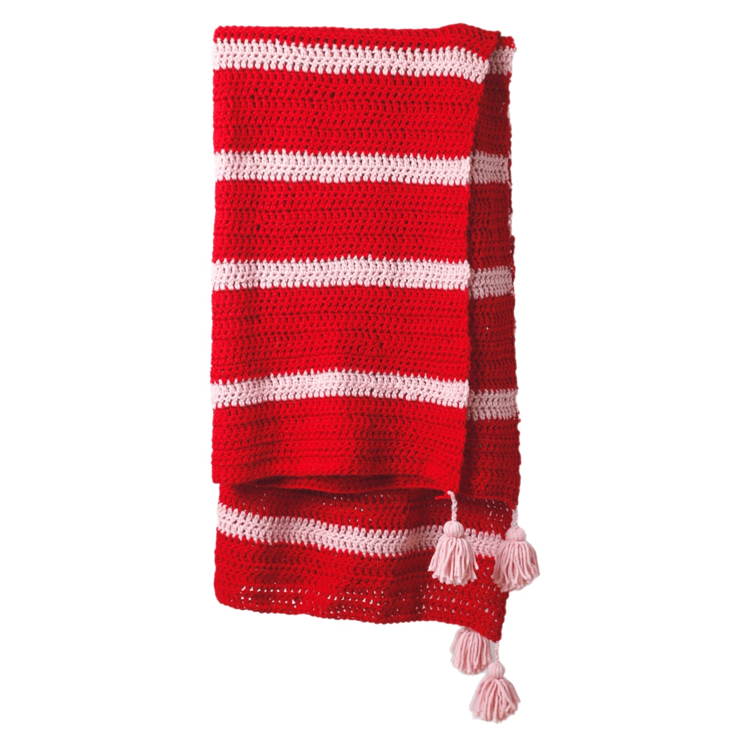 Red and Pink Crochet Blanket