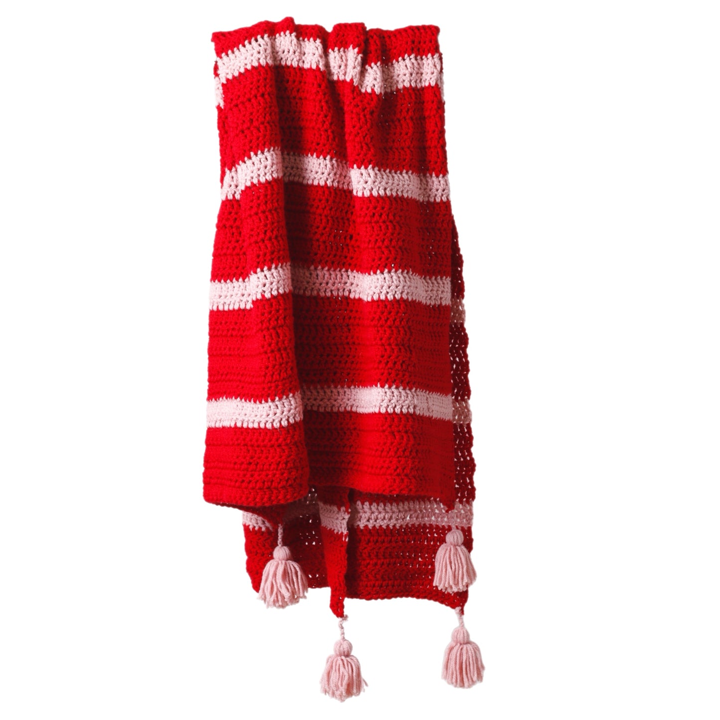 Red and Pink Crochet Blanket