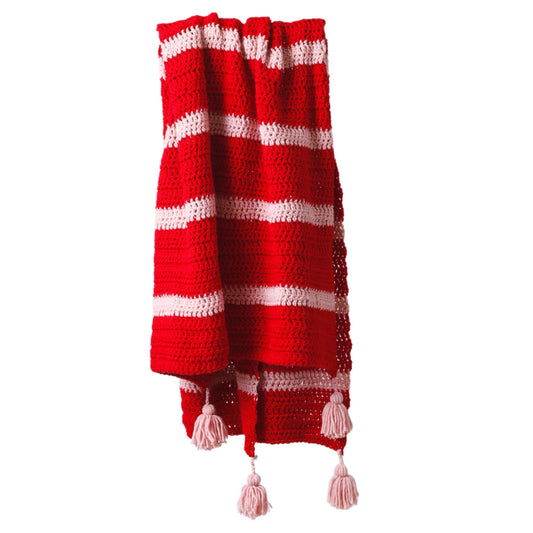 Red and Pink Crochet Blanket