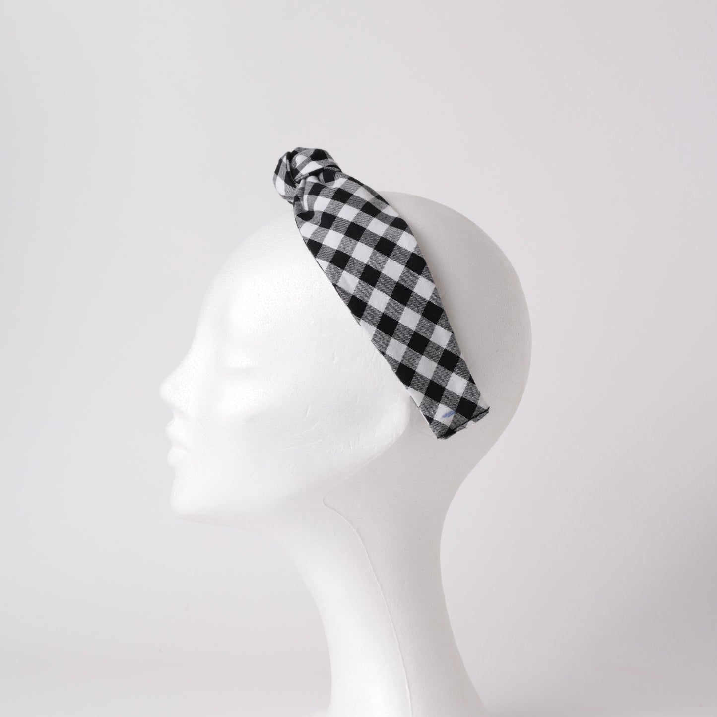 Black and White Checkered Knot Headband
