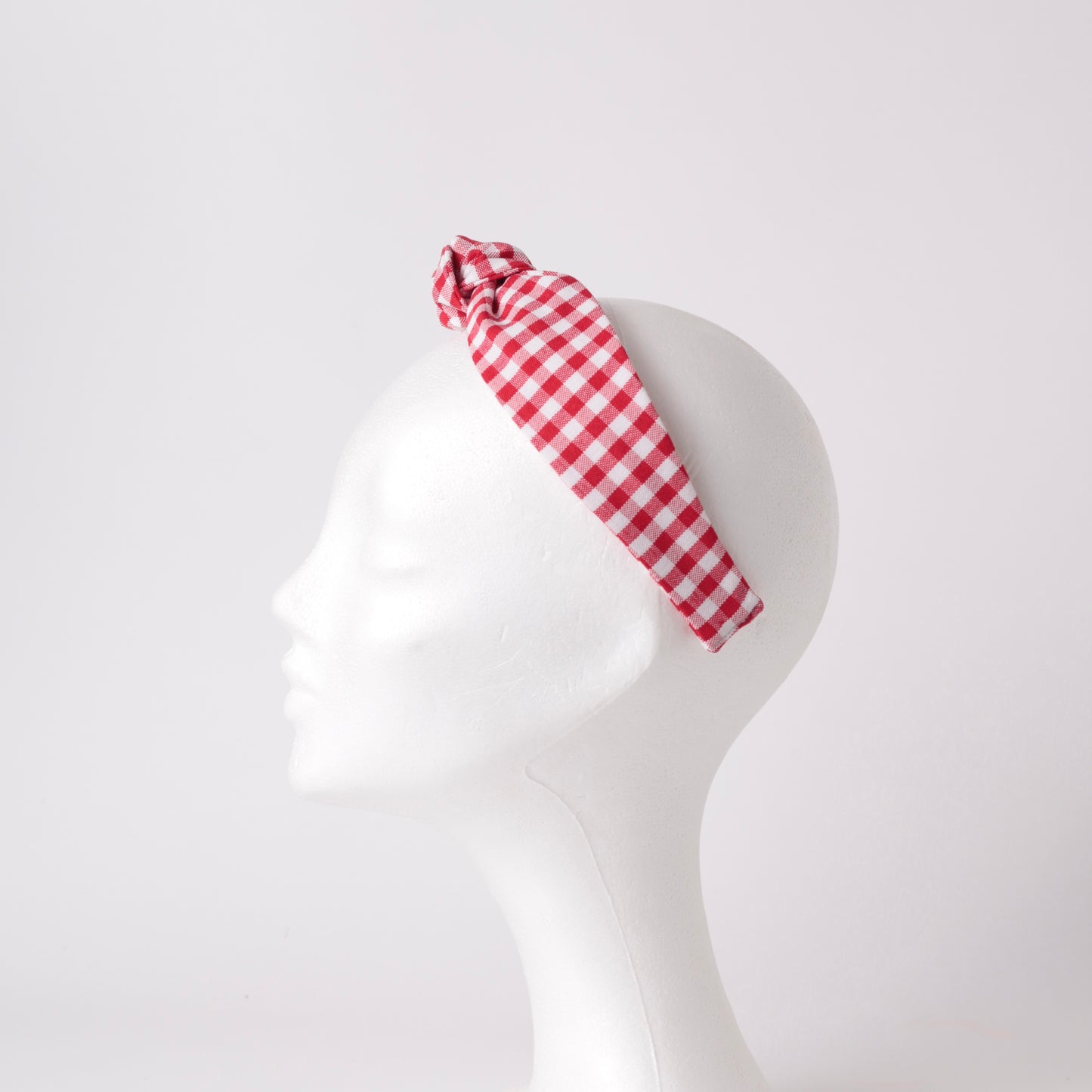Red-White Checkered Knot Headband