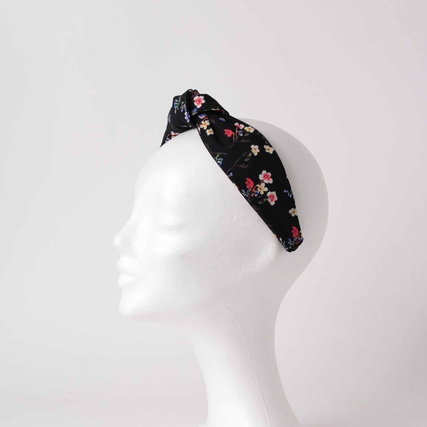 Black Mini Floral Knot Headband