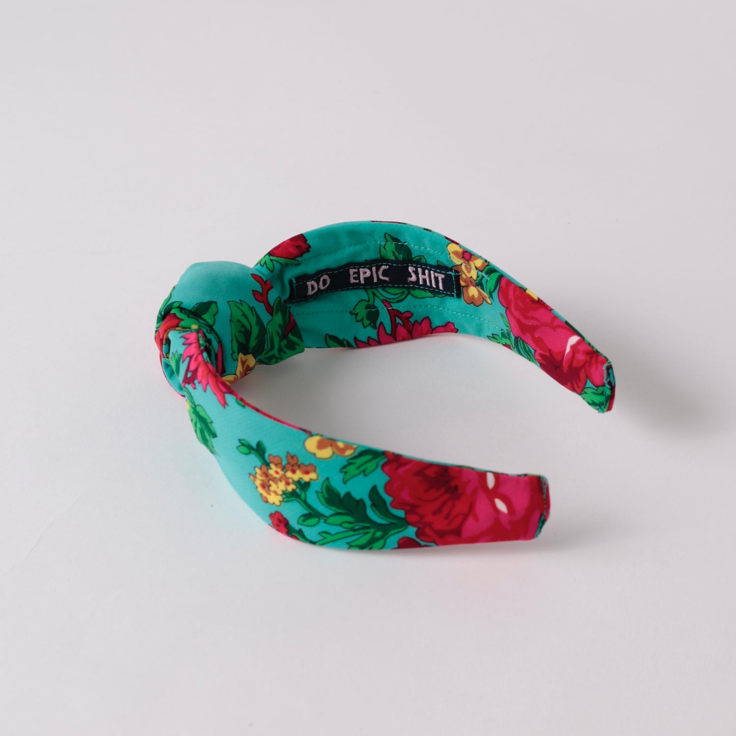 Turquoise Floral Knot Headband