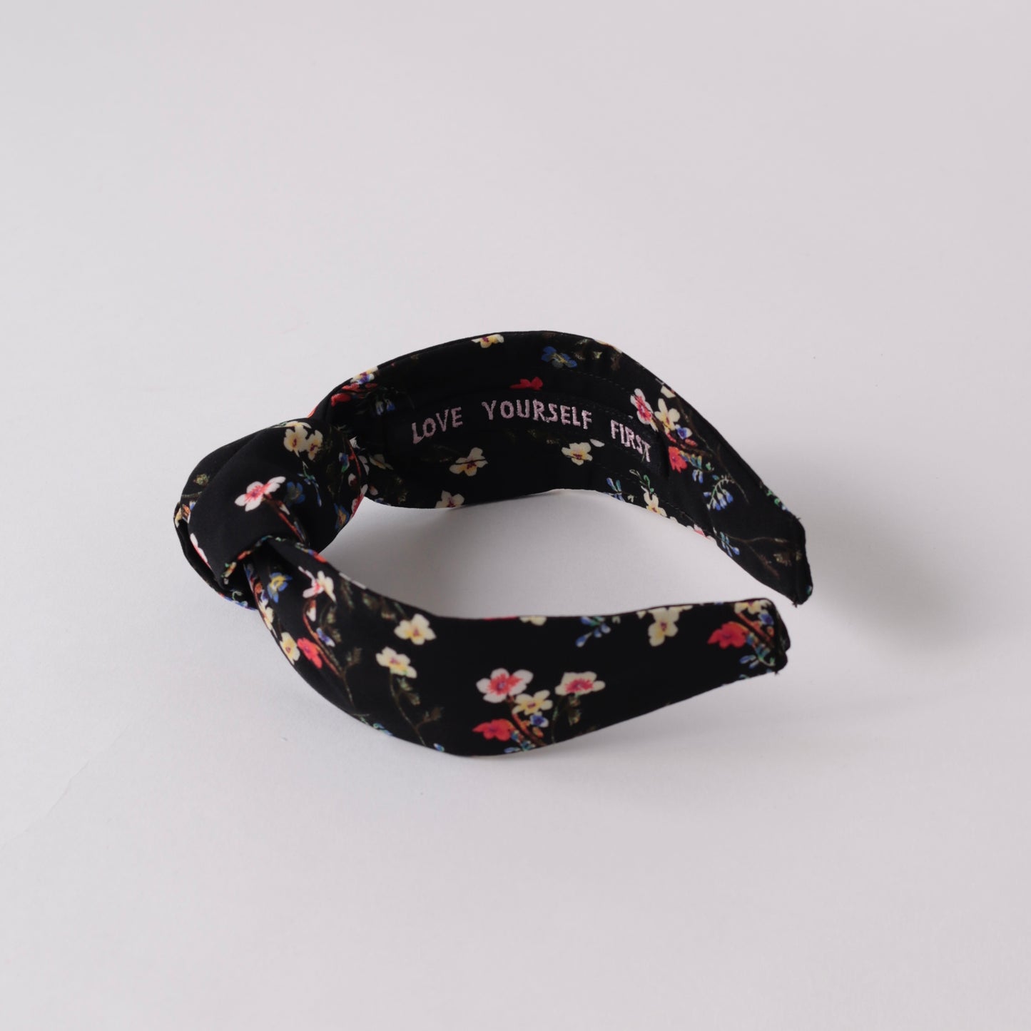 Black Mini Floral Knot Headband