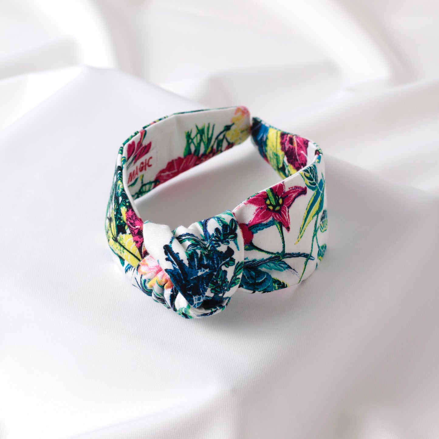 White Floral Knot Headband