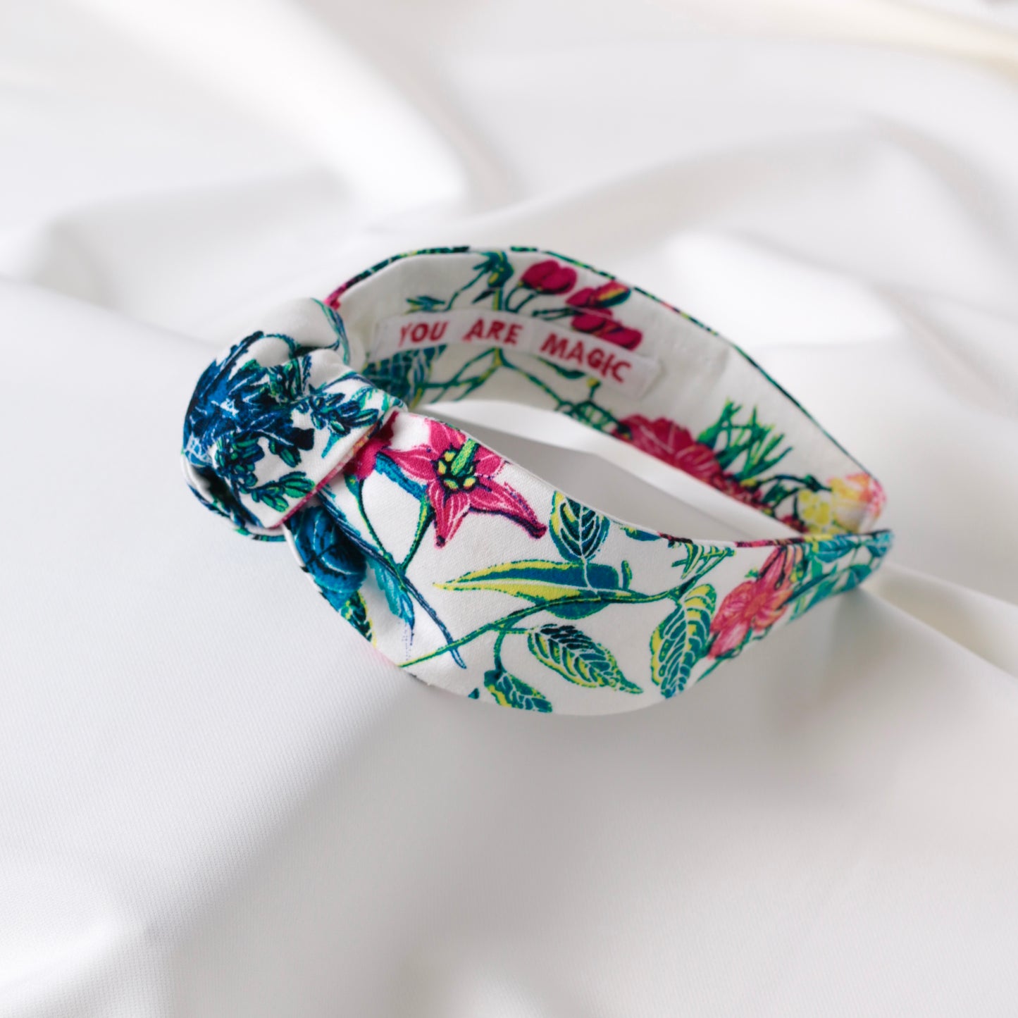 White Floral Knot Headband