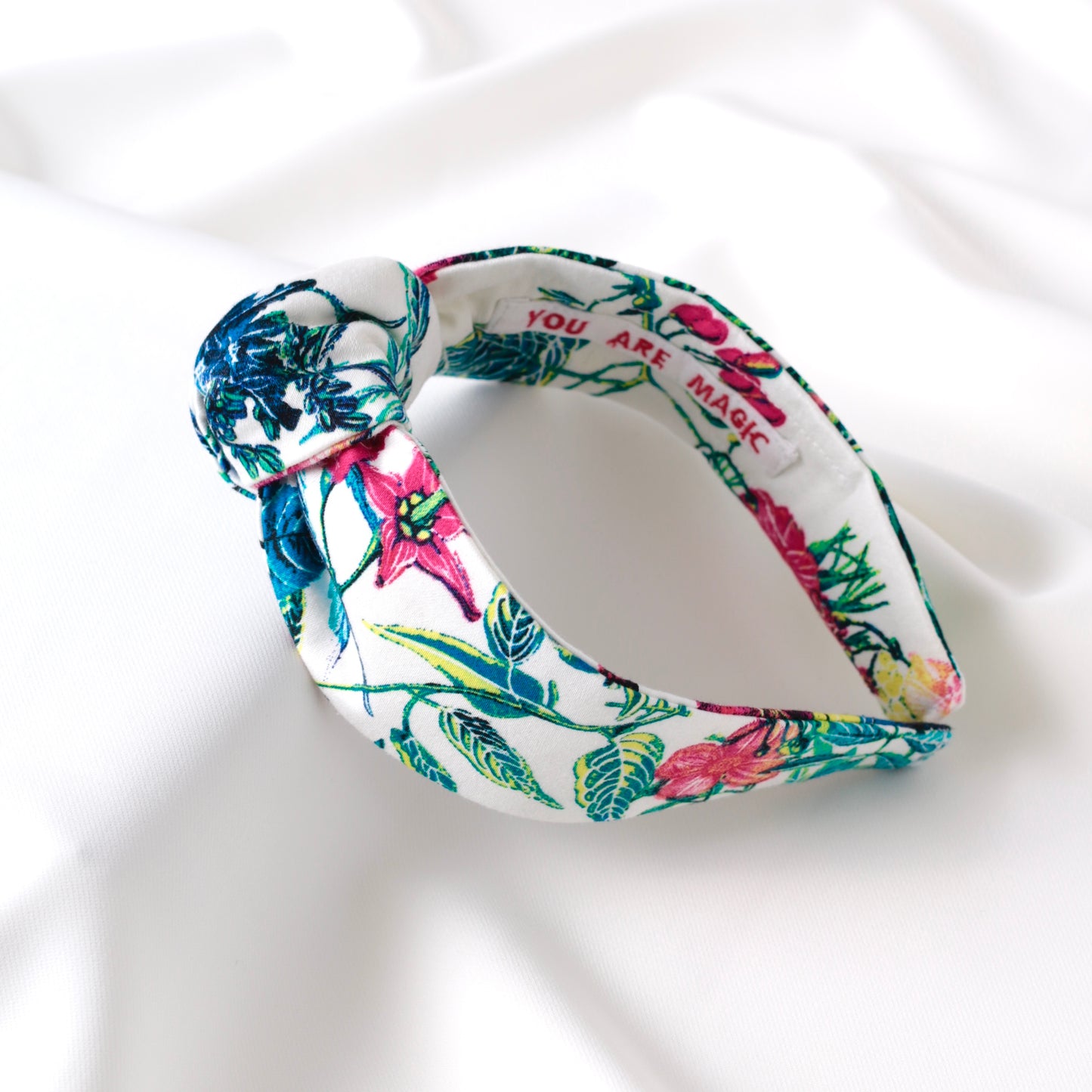 White Floral Knot Headband