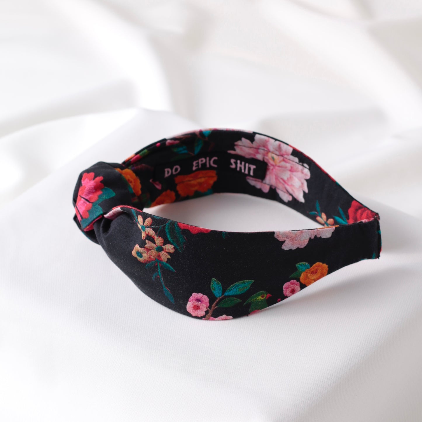Black Floral Knot Headband